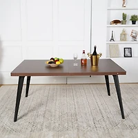 Ensemble de salle à manger 5 pièces incluant une table marron et des chaises beiges