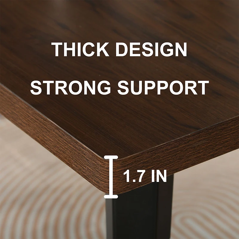 Ensemble de salle à manger moderne 5 pièces avec table marron foncé et chaises grises