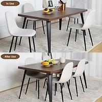 Ensemble de salle à manger moderne 5 pièces avec table marron foncé et chaises ivoire