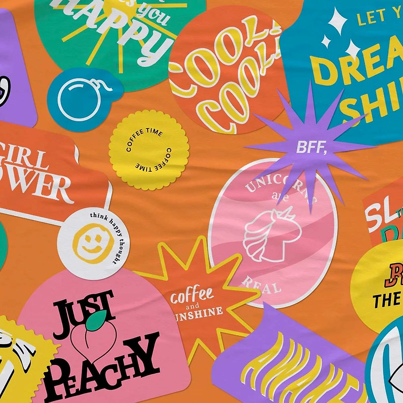 Sticker Collage Wallpaper Mural