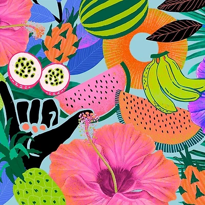 Summer Tropical Mix Wallpaper Mural