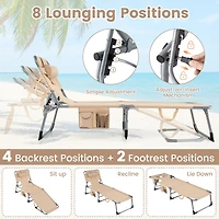 Tanning Chair, Face Arm Holes Folding Chair - Beige