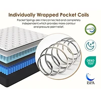 Matelas hybride à ressorts ensachés et mousse mémoire, 10 po - simple