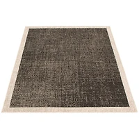 Rattan Look Classic Black-Silver Rug