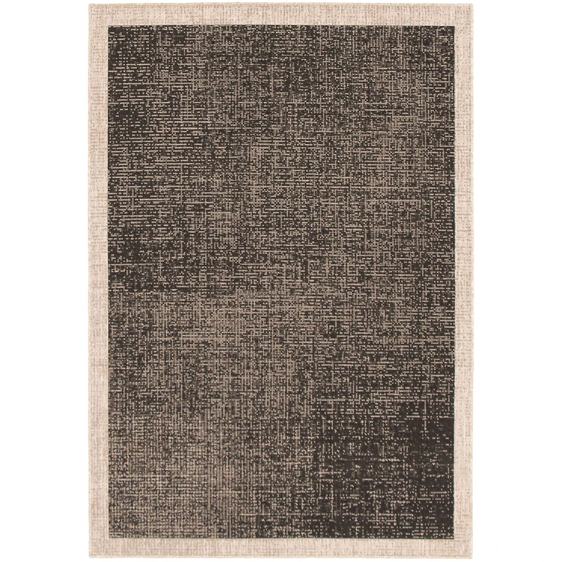Rattan Look Classic Black-Silver Rug