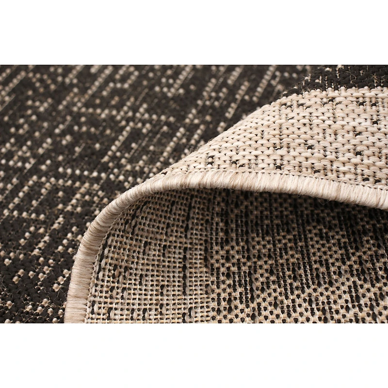 Rattan Look Classic Black-Silver Rug
