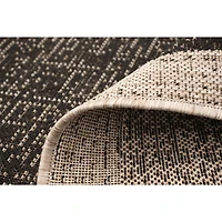 Rattan Look Classic Black-Silver Rug