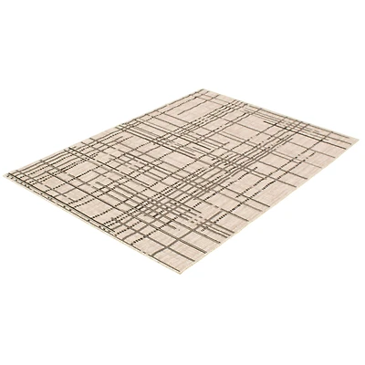 Tapis Rattan Burburry Argent-noir