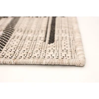Rattan Look Burburry Silver-Black Rug