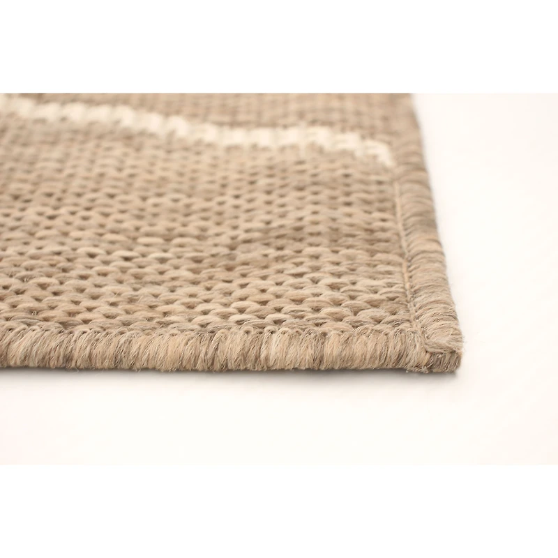 Rattan Look Abstract Taupe-Champagne Rug