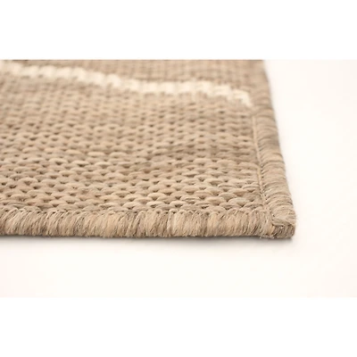 Rattan Look Abstract Taupe-Champagne Rug