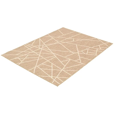 Tapis Rattan Abstract Beige-Champagne
