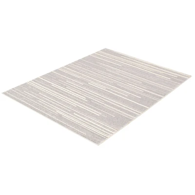 Linear Silver-Cream Rug