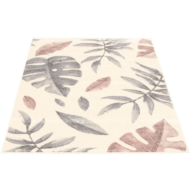Feuilles Cream-Pink Rug