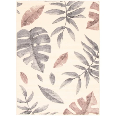 Feuilles Cream-Pink Rug