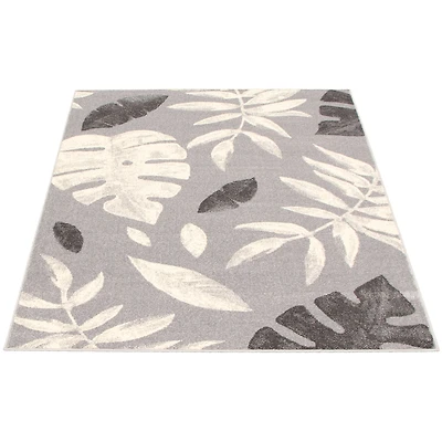 Feuilles Silver-Anthracite Rug