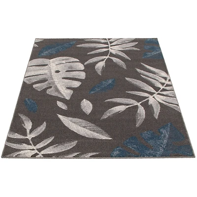 Tapis Feuilles Anthracite-gris