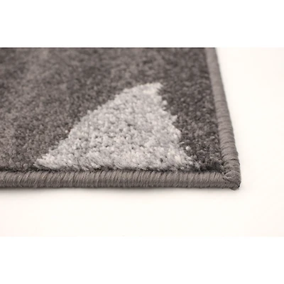 Tapis Feuilles Anthracite-Rose