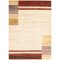 Modern Gabbeh Ivory/Red Rug