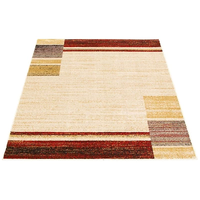Modern Gabbeh Ivory/Red Rug