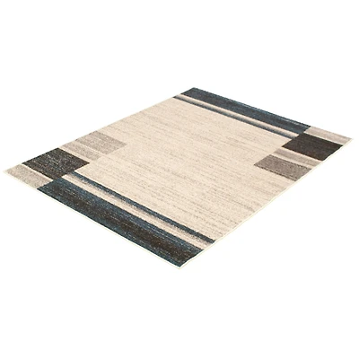 Modern Gabbeh Ivory/Blue Rug