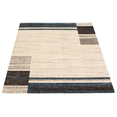 Modern Gabbeh Ivory/Blue Rug