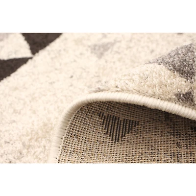 Modern Afghan Ivory/Red Rug