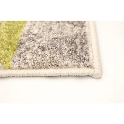 Modern Afghan Ivory/Green Rug