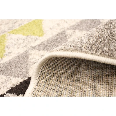 Modern Afghan Ivory/Green Rug