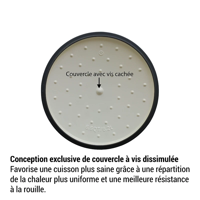 JS GOURMET Cocotte ronde avec couvercle en fonte émaillée rouge cerise 6,2 L 