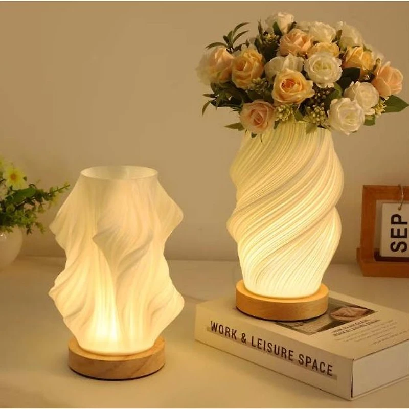 Veilleuse de chevet USB Rose - Naturel