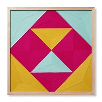 Loloi Fair and Square Pink and Gold 2' x 2' Wall Art