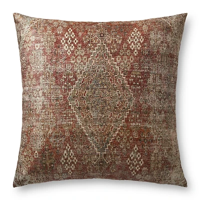 Coussin Huck par Loloi - Rouge et Multi