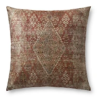 Coussin Huck par Loloi - Rouge et Multi