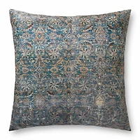 Coussin Banks par Loloi - Lagoon et Brun