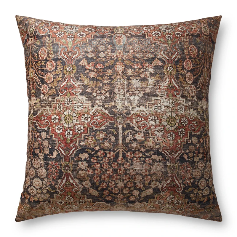 Coussin Eero par Loloi - Rouge et Multi