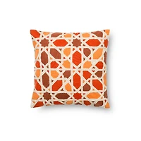 Coussin Kaja par Loloi - Orange et Rouge