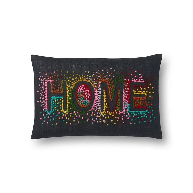 Coussin Gaston par Loloi - Noir et Multi