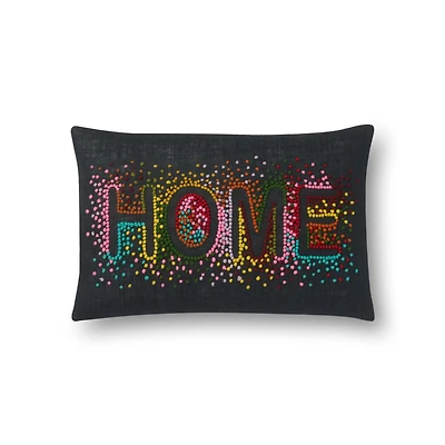 Loloi Gaston Black and Multi Cushion