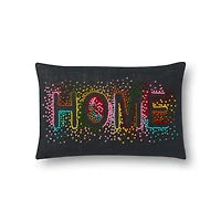 Coussin Gaston par Loloi - Noir et Multi