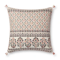 Coussin Farren par Loloi - Rose et Multi