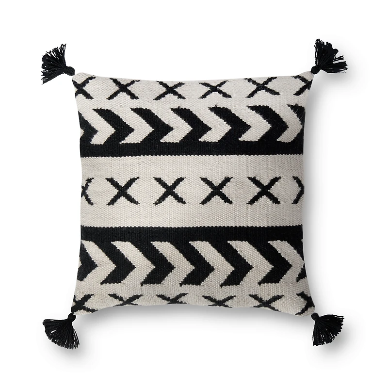 Loloi Freja Black and Ivory Cushion