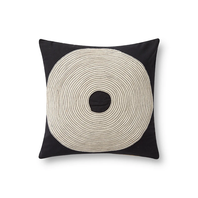 Loloi Ander Black and Natural Cushion