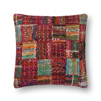 Coussin Lindy par Loloi - Rouge et Multi