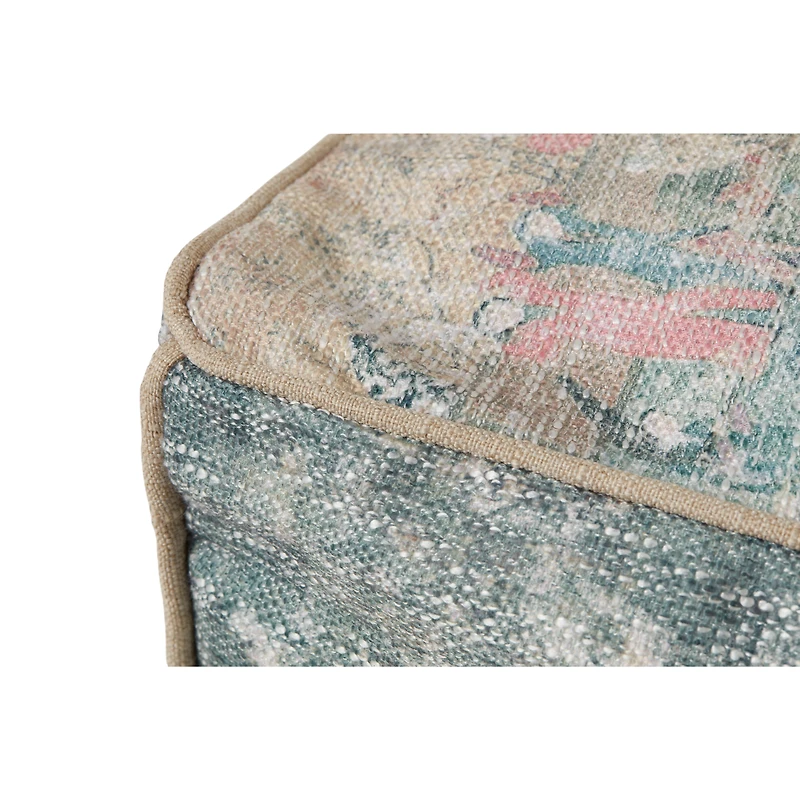 Loloi Owen Blue and Multi Pouf