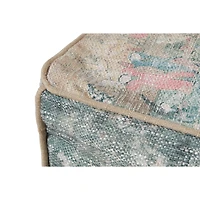 Loloi Owen Blue and Multi Pouf
