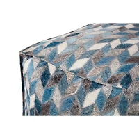 Loloi Waylon Grey and Multi Pouf