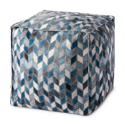 Loloi Waylon Grey and Multi Pouf