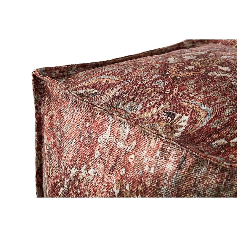 Loloi Leonardo Red and Multi Pouf