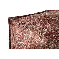 Loloi Leonardo Red and Multi Pouf